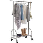 KLEIDERWAGEN in Chromfarben 120/180/50 cm   - Chromfarben, KONVENTIONELL, Kunststoff/Metall (120/180/50cm) - Xora