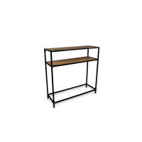KONSOLENTISCH Schwarz, Eiche Artisan  - Schwarz/Eiche Artisan, Design, Holzwerkstoff/Metall (80/27/80cm) - Milino