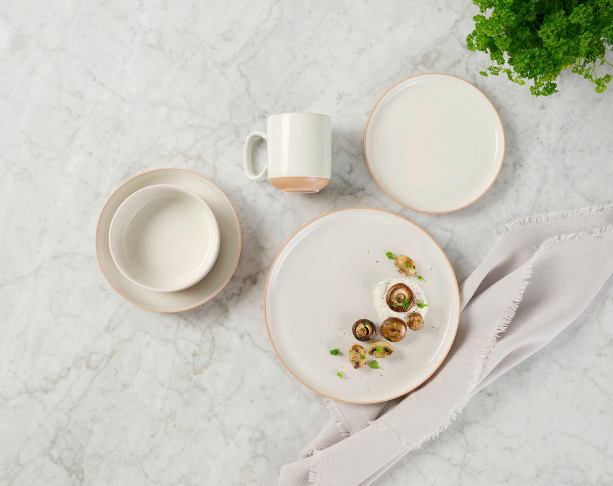 KOMBISERVICE Braun, Weiß Terra Nova 20-teilig 4 Personen  - Braun/Weiß, Trend, Keramik - Novel