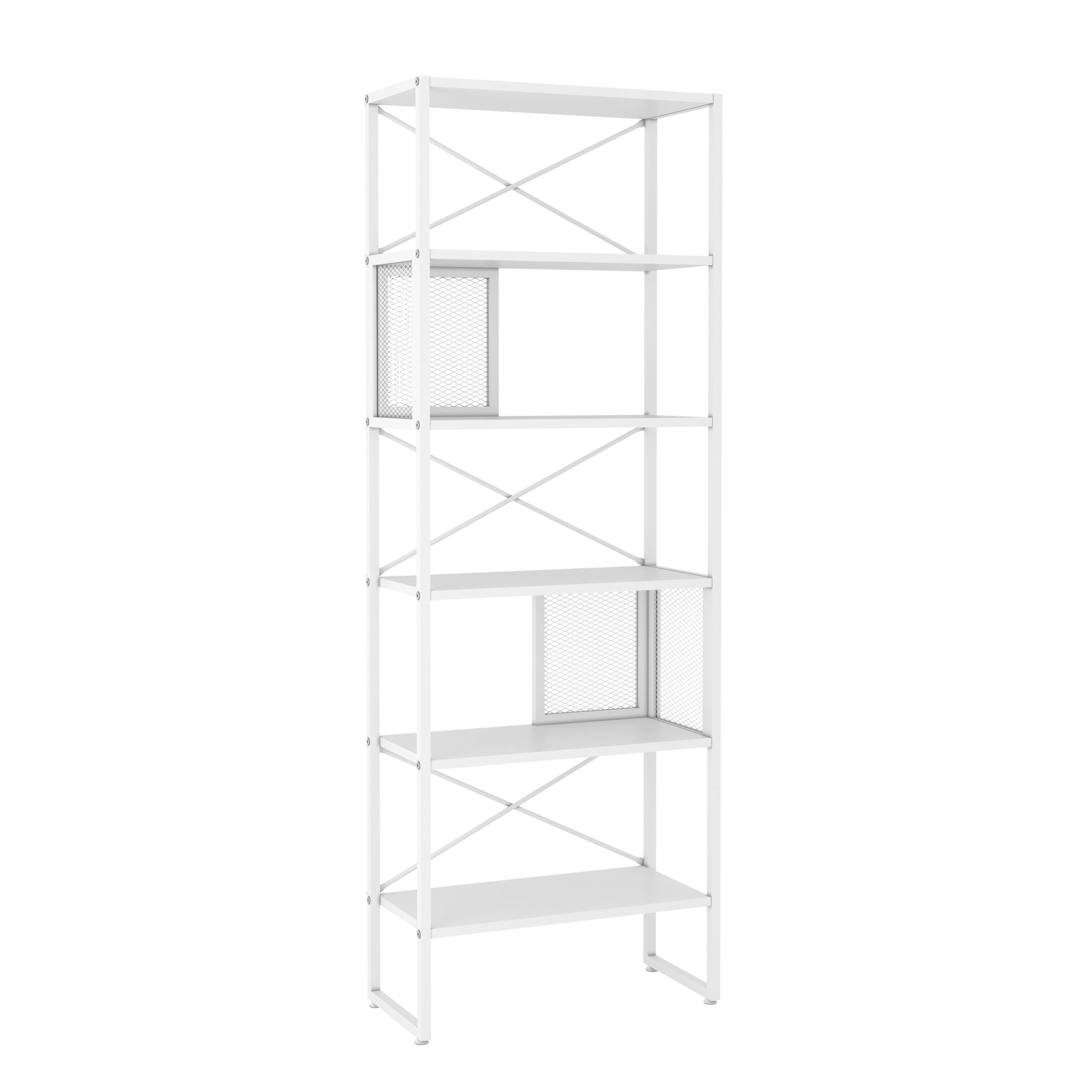 REGAL  64/180/31 cm Weiß  - Weiß, MODERN, Holzwerkstoff/Metall (64/180/31cm) - Novel