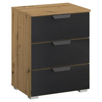 SÄNGBORD i antracit, ek Artisan  - aluminiumfärg/grå, Modern, metall/trämaterial (40/61/42cm) - Rauch Möbel