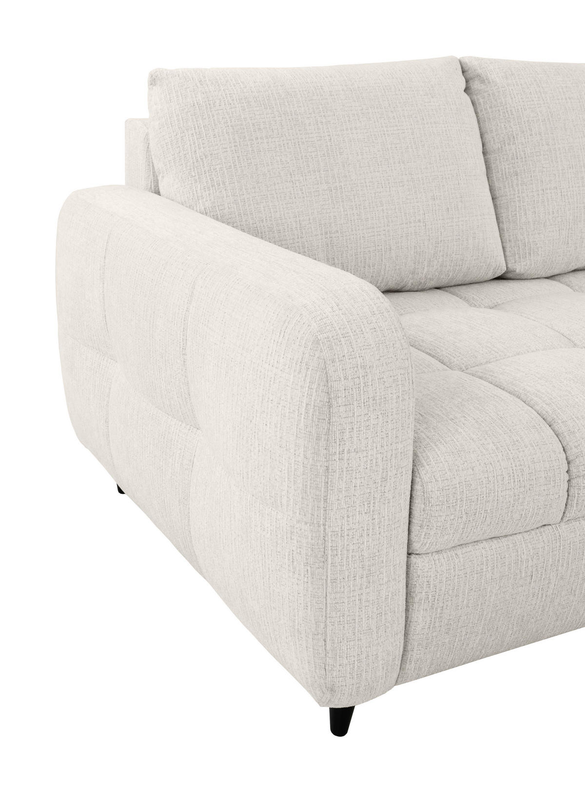 2-SITZER-SOFA Flachgewebe Perlmutt  - Perlmutt/Schwarz, MODERN, Holz/Textil (167/88/101cm) - Lomoco