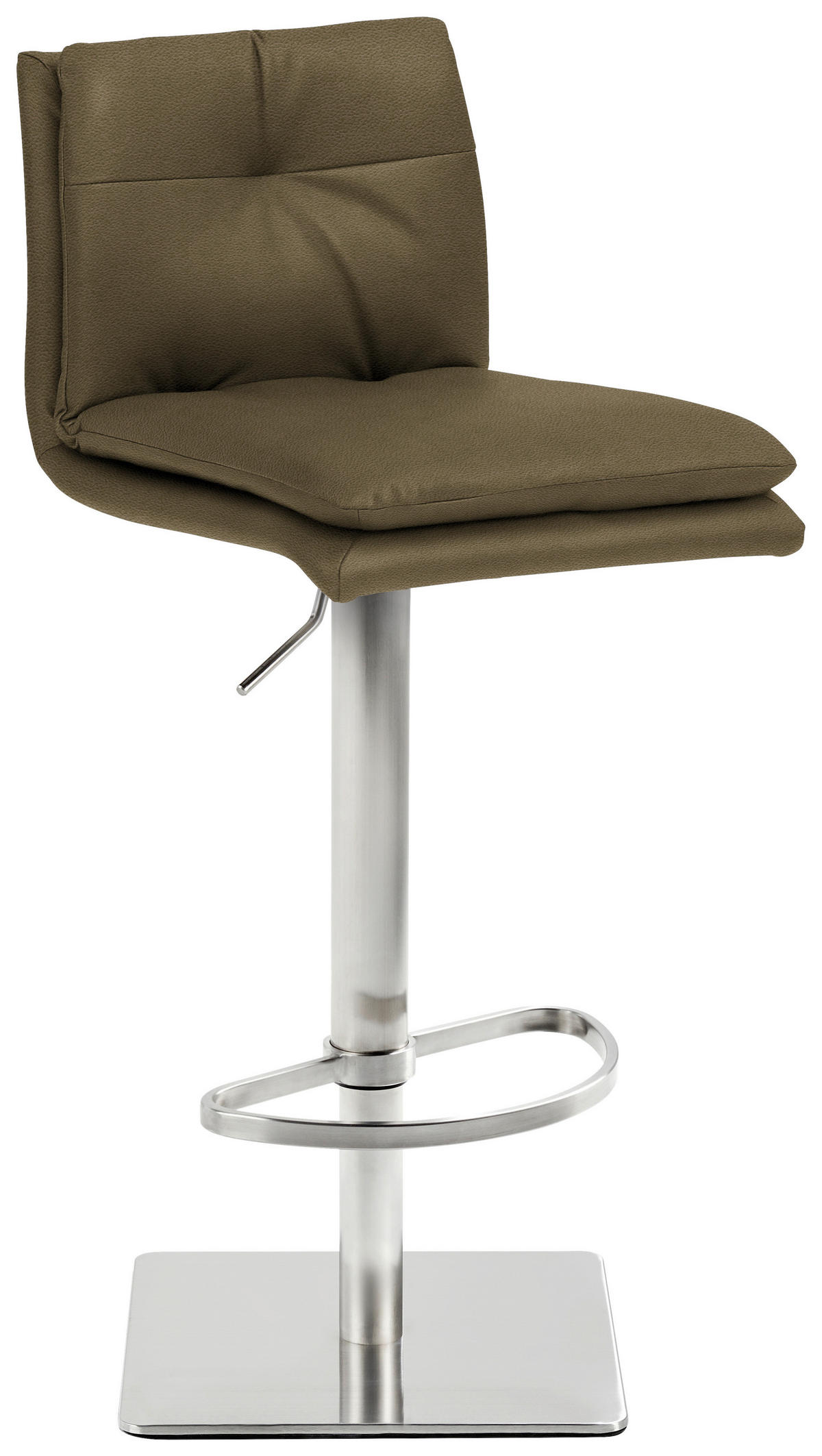 BARHOCKER in Metall, Textil Olivgrün  - Edelstahlfarben/Olivgrün, Design, Textil/Metall (41/78-103/48cm) - Novel