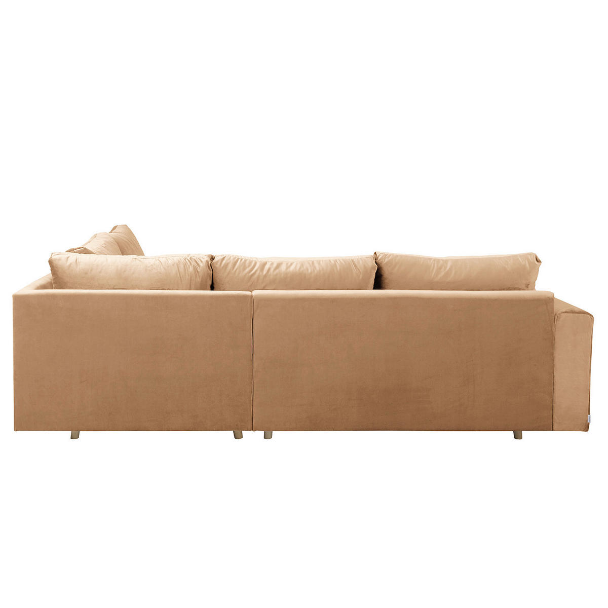 ECKSOFA Ariella in Samt Braun  231/161 cm  - Naturfarben/Braun, Design, Holz/Textil (231/161cm) - Livetastic