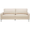 3-SITZER-SOFA  in Echtleder Beige   - Chromfarben/Beige, Design, Leder (204/81/97cm) - Pure Home Lifestyle