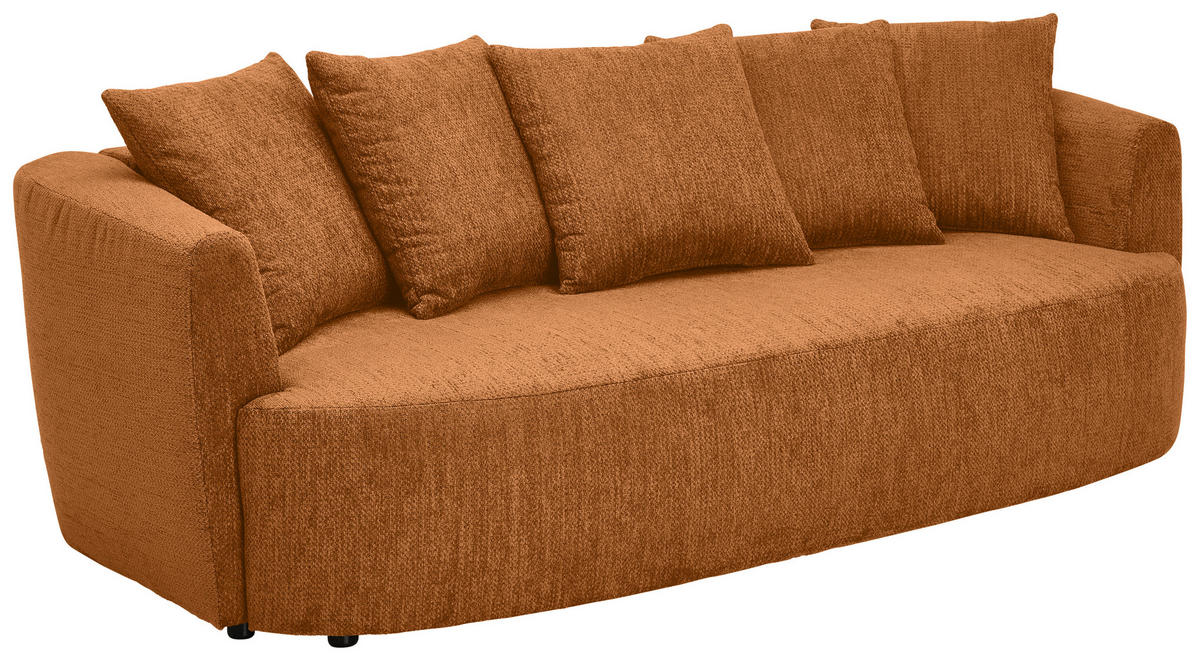 SCHLAFSOFA Chenille Rostfarben  - Rostfarben/Schwarz, KONVENTIONELL, Kunststoff/Textil (238/74/107cm) - Carryhome