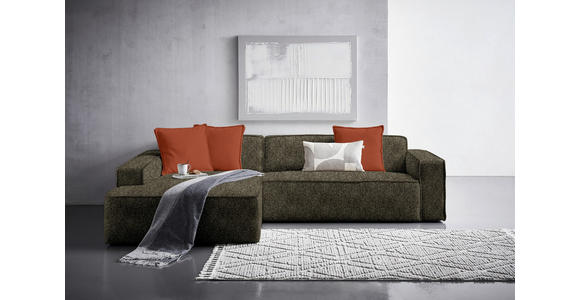 ECKSOFA Olivgrün Chenille - Rostfarben/Schwarz, KONVENTIONELL, Kunststoff/Textil (188/280cm) - Carryhome
