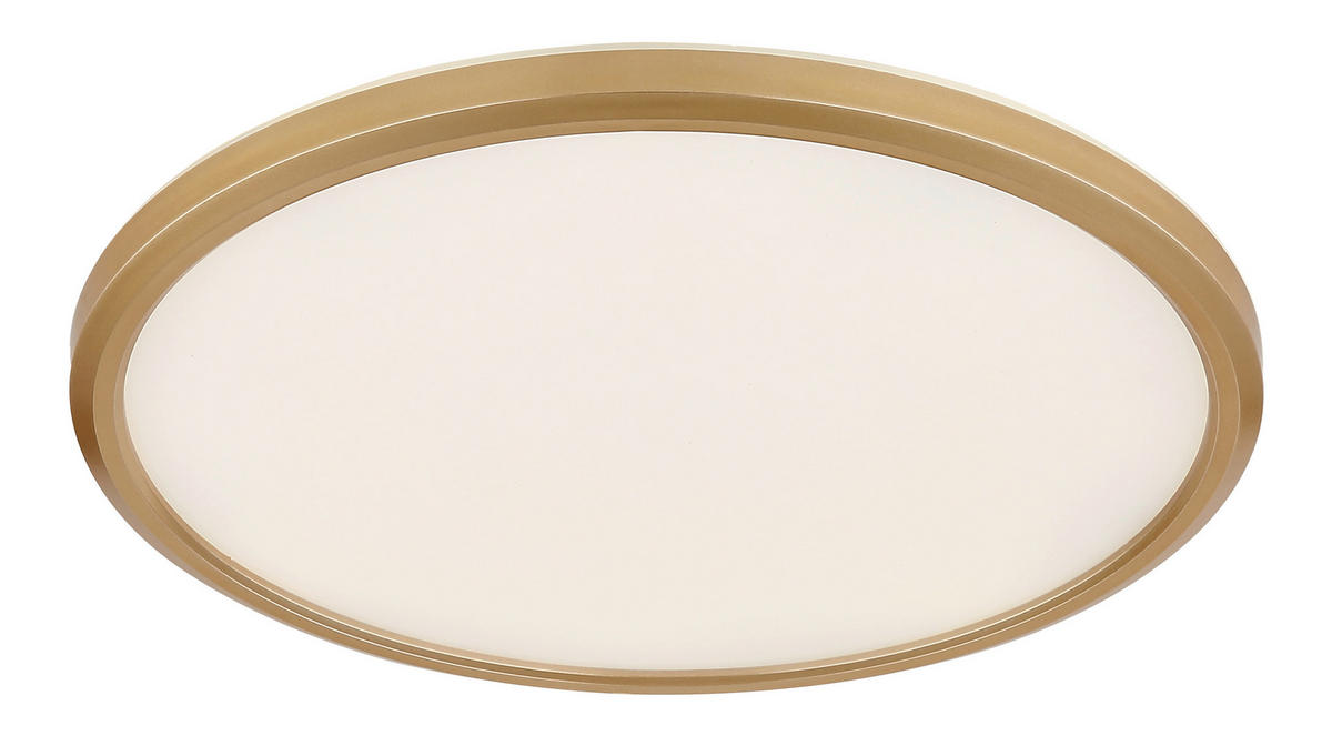 LED-DECKENLEUCHTE 18 W  29.4/2.5 cm    - Weiss/Messingfarben, Konventionell, Kunststoff (29.4/2.5cm) - Globo
