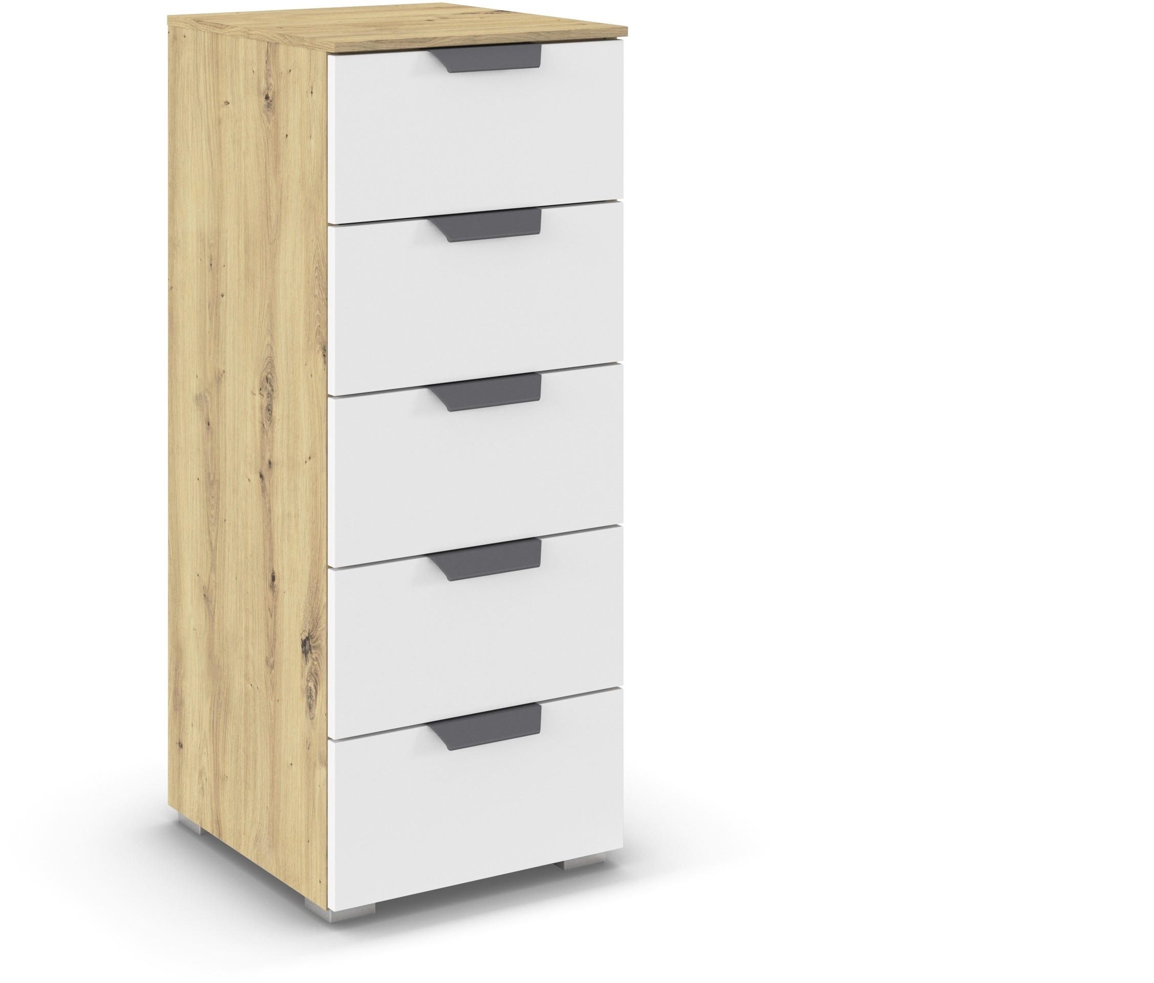 Carryhome Kommode Weiß, Eiche Artisan 40x100x42 cm