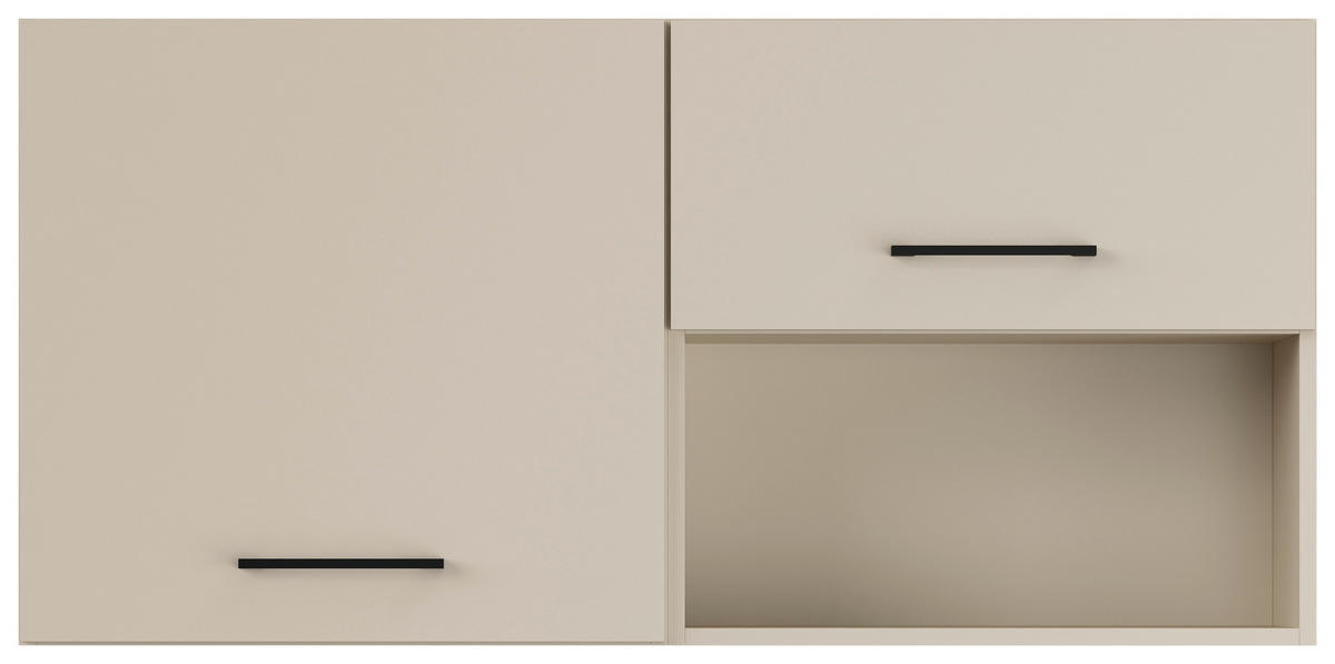 KÜCHENOBERSCHRANK 120/57,9/35,6 cm  in Hellgrau  - Hellgrau/Schwarz, Basics, Holzwerkstoff/Metall (120/57,9/35,6cm) - Impuls