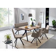 SITZBANK 180/86,5/60 cm in Schwarz, Hellbraun - Hellbraun/Schwarz, Design, Textil/Metall (180/86,5/60cm) - Cantus