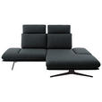 ECKSOFA  in Flachgewebe Anthrazit  234/155 cm  - Anthrazit/Schwarz, Design, Textil/Metall (234/155cm) - Dieter Knoll
