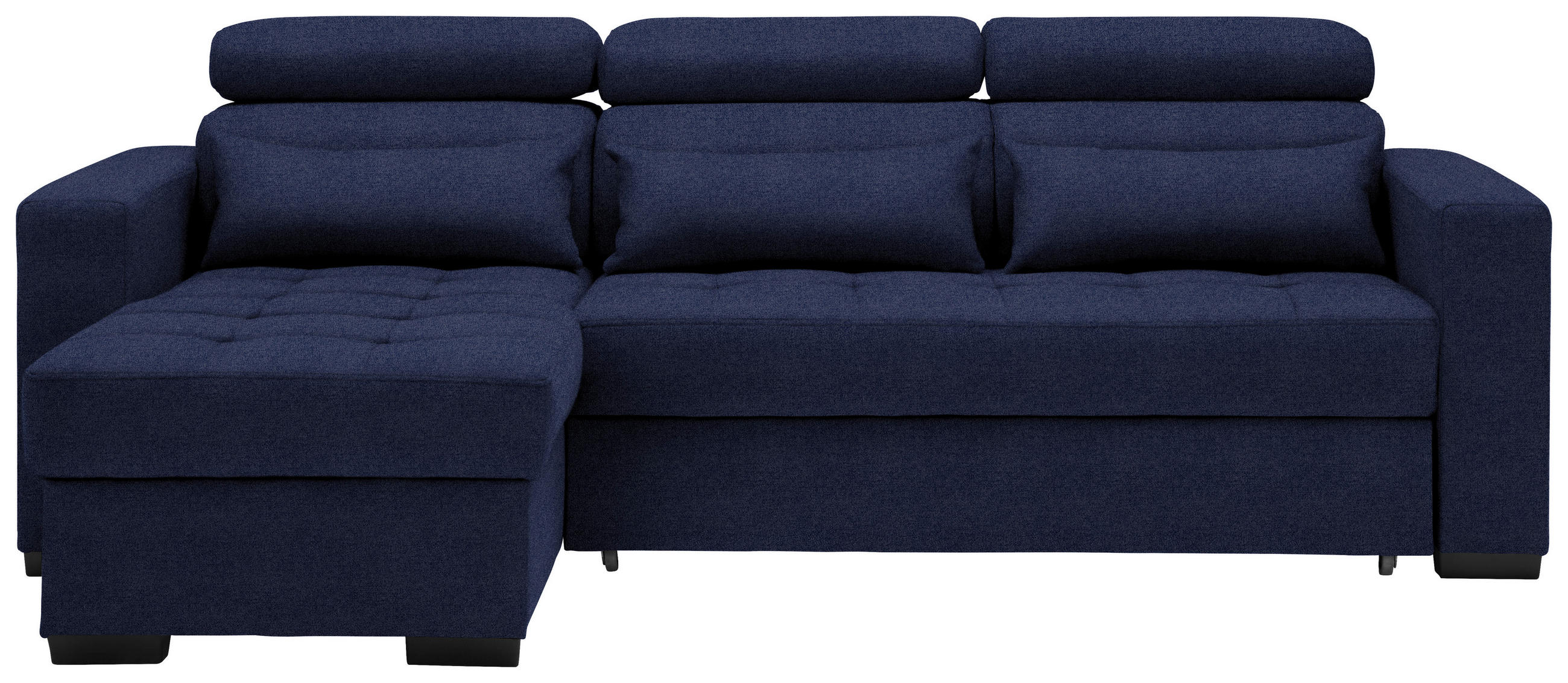 ECKSOFA in Webstoff Dunkelblau  179/240 cm  - Schwarz/Dunkelblau, Design, Kunststoff/Textil (179/240cm) - Carryhome