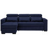 ECKSOFA in Webstoff Dunkelblau  179/240 cm  - Schwarz/Dunkelblau, Design, Kunststoff/Textil (179/240cm) - Carryhome