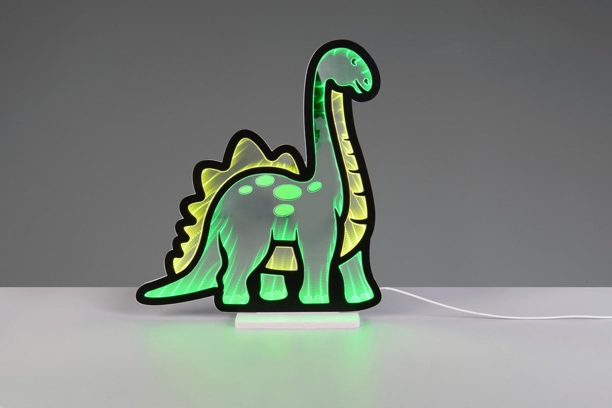 LED-DEKOLEUCHTE Dinosaur 30,5/33,4 cm  - Gelb/Grün, LIFESTYLE, Kunststoff/Metall (30,5/33,4cm) - Novel
