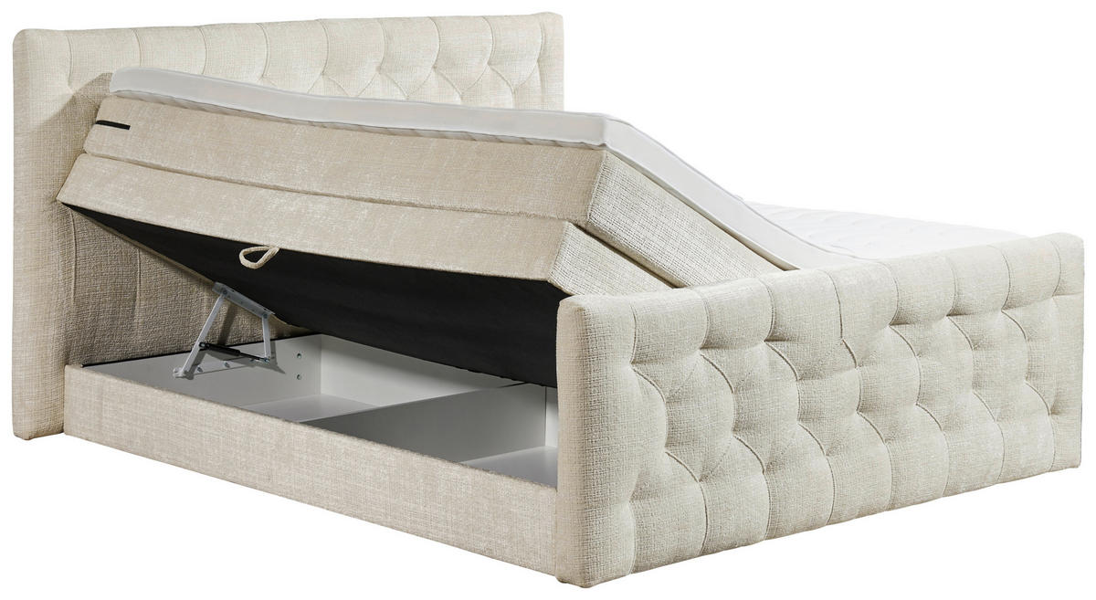 BOXSPRINGBETT 180/200 cm  in Creme  - Creme, Modern, Holzwerkstoff/Kunststoff (180/200cm) - MID.YOU