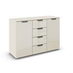 SIDEBOARD  in 120/81/42 cm  - Chromfarben/Champagner, Design, Glas/Holzwerkstoff (120/81/42cm) - Xora