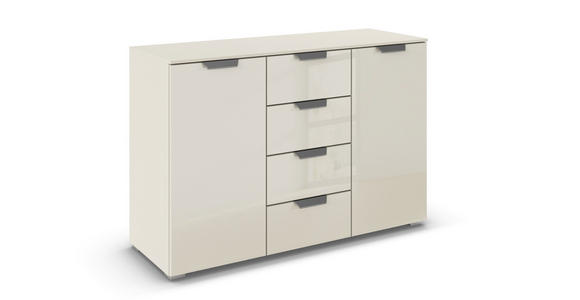 SIDEBOARD  in 120/81/42 cm  - Chromfarben/Champagner, Design, Glas/Holzwerkstoff (120/81/42cm) - Xora