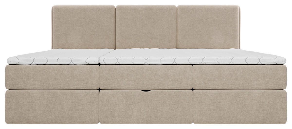 FAMILIENBETT - Beige/Schwarz, MODERN, Holz/Kunststoff (240/200cm) - MID.YOU