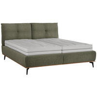 POLSTERBETT 180/200 cm  in Olivgrün  - Weiss/Creme, Design, Holz/Holzwerkstoff (180/200cm) - Beldomo - Sleep