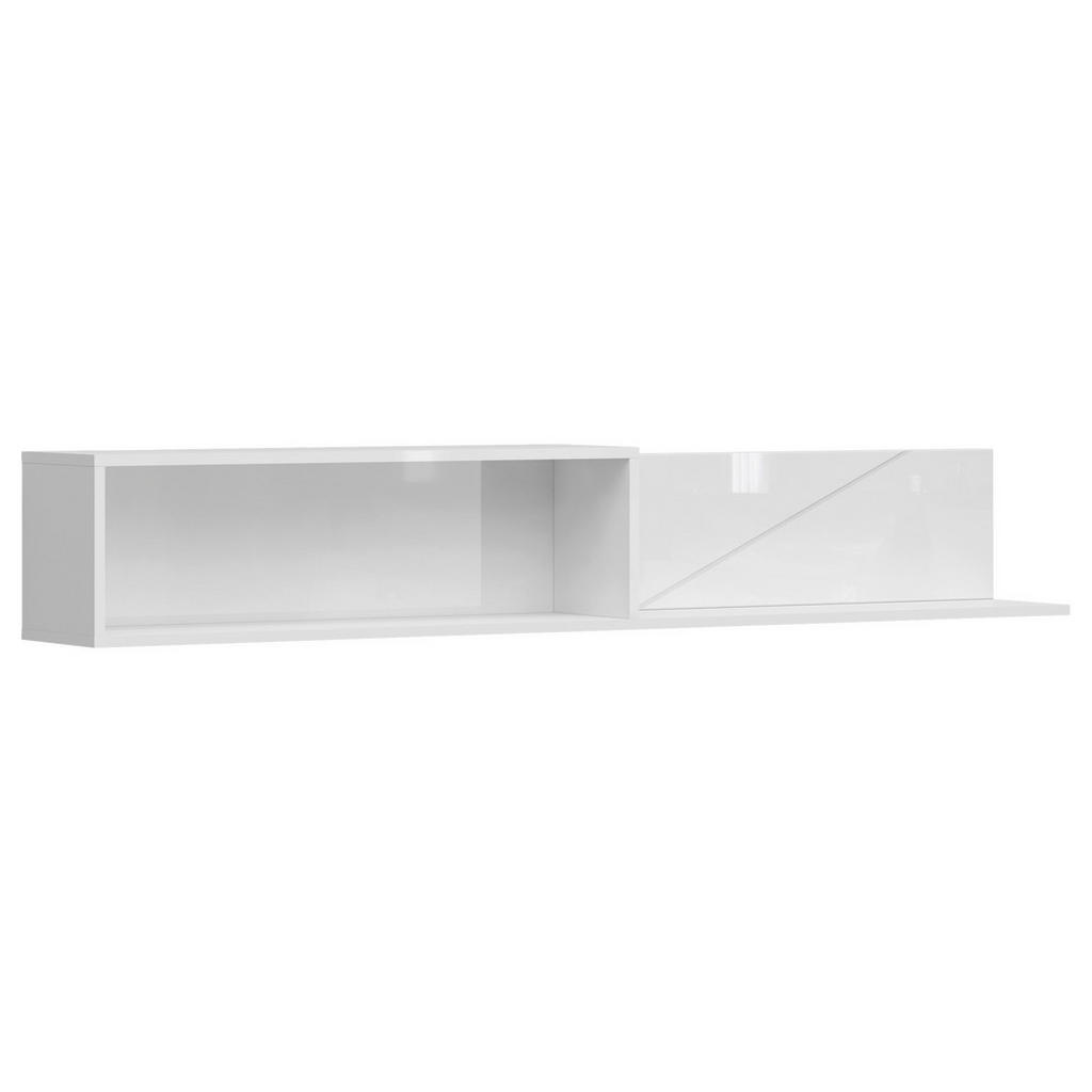 XXXL NÁSTĚNNÁ POLICE, bílá, vysoce lesklá bílá, 156/25/22 cm