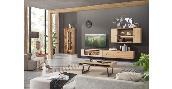 WOHNWAND  in Anthrazit, Eichefarben  336/195/44 cm  - Eichefarben/Anthrazit, Design, Glas/Holz (336/195/44cm) - Valnatura