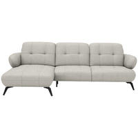 ECKSOFA Chenille Beige  - Beige/Schwarz, Modern, Textil/Metall (180/282cm) - Novel