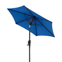 SONNENSCHIRM 180 cm Blau  - Blau/Anthrazit, Basics, Textil/Metall (180/180cm) - Doppler