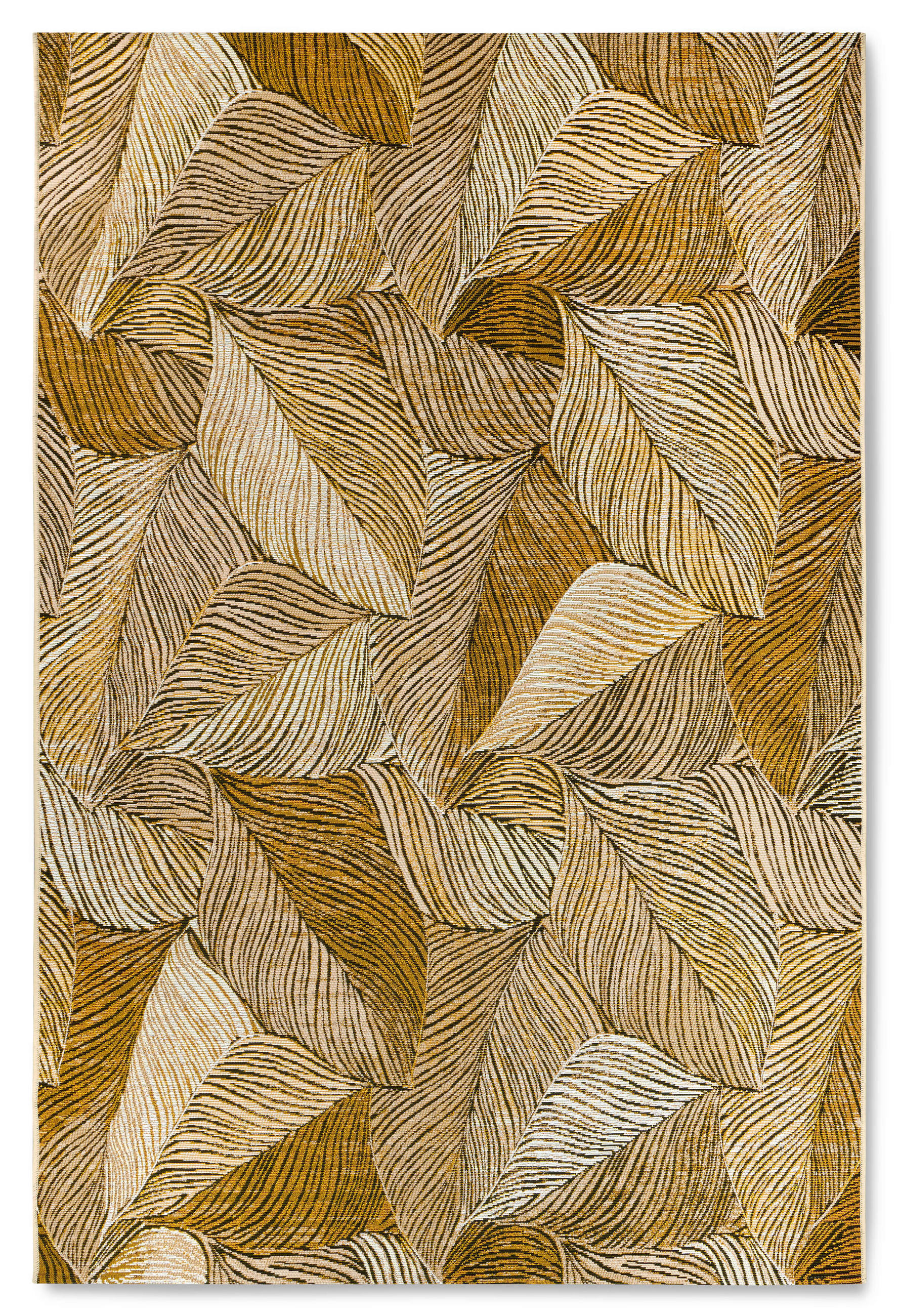 OUTDOORTEPPICH für Terrasse und Balkon 160/235 cm Kollektion 1767 Schwarz, Goldfarben  - Goldfarben/Schwarz, Design, Kunststoff (160/235cm) - Villeroy & Boch