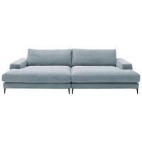 BIGSOFA in Cord Hellblau  - Schwarz/Hellblau, Design, Textil/Metall (296/83/177cm) - Dieter Knoll