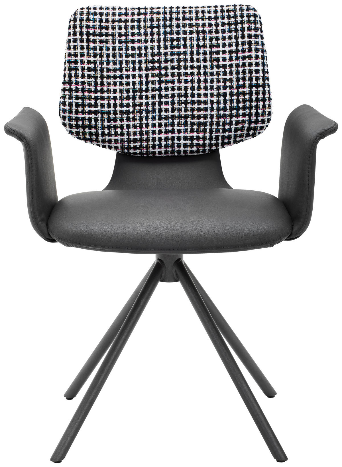 ARMLEHNSTUHL  in beschichtet, Lederlook  - Blau/Anthrazit, Design, Textil/Metall (64/87/56,5cm) - Musterring
