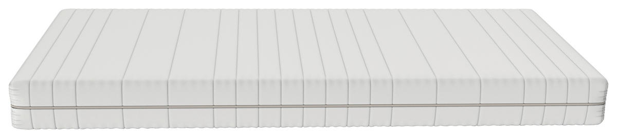 KALTSCHAUMMATRATZE 180/200 cm, Höhe ca.: 18 cm, H3 = fest, 7-Zonen - Weiß, Basics, Textil (180/200cm) - Chameo