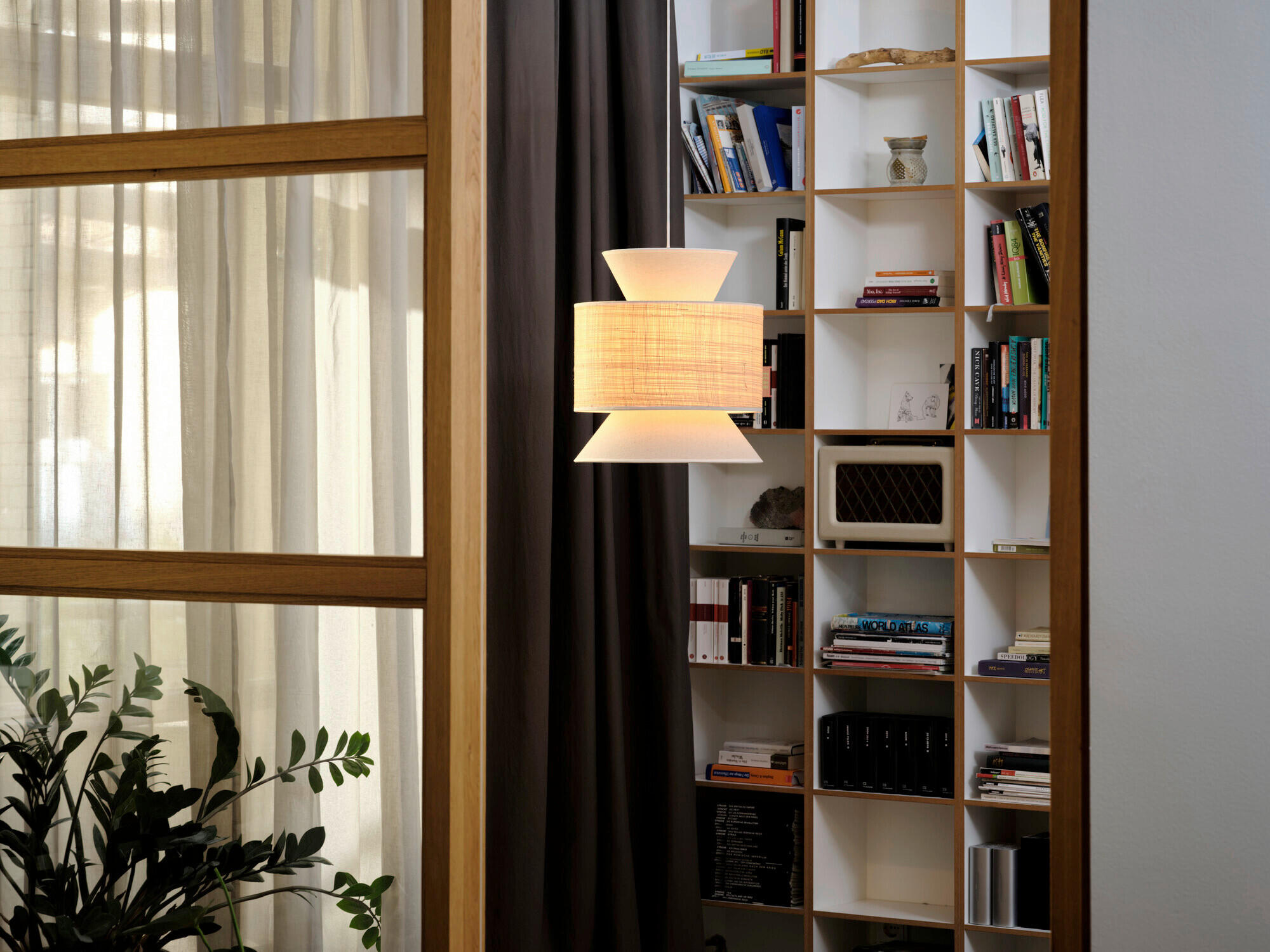 HÄNGELEUCHTE 35/142 cm  - Beige, Natur, Holz/Textil (35/142cm) - Osram