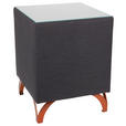 NACHTSCHRANK 45/55/45 cm  - Anthrazit/Kupferfarben, Design, Glas/Textil (45/55/45cm) - Esposa
