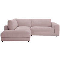 ECKSOFA Rosa Cord  - Schwarz/Rosa, Design, Kunststoff/Textil (224/265cm) - Hom`in