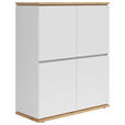 HIGHBOARD , 100/121/42 cm,  - Schwarz/Eiche Artisan, MODERN, Holzwerkstoff (100/121/42cm) - Xora