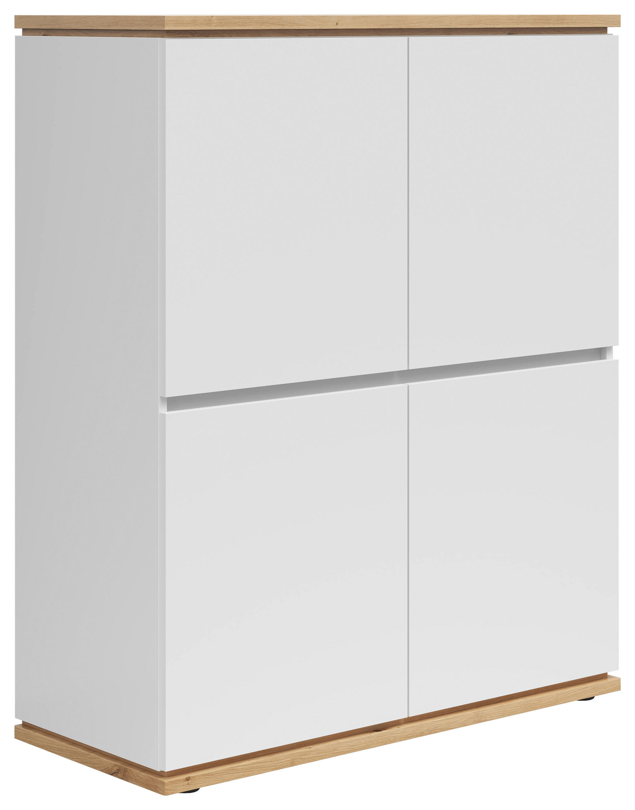 Xora Highboard Weiß, Eiche Artisan 100x121x42 cm