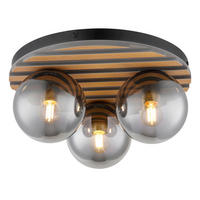 STROPNÉ SVIETIDLO, 39/20 cm  - hnedá/čierna, Basics, kov/sklo (39/20cm)