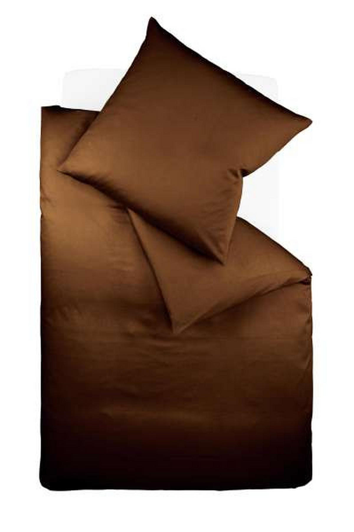 BETTWÄSCHE Makosatin 155/220 cm  - Braun, Basics, Textil (155/220cm) - Fleuresse