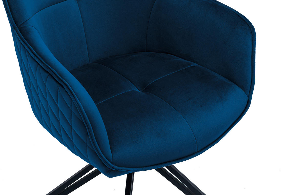 ŽIDLE S PODRUČKAMI, samet, modrá - modrá/černá, Moderní, kov/textil (59/82/62cm) - MID.YOU