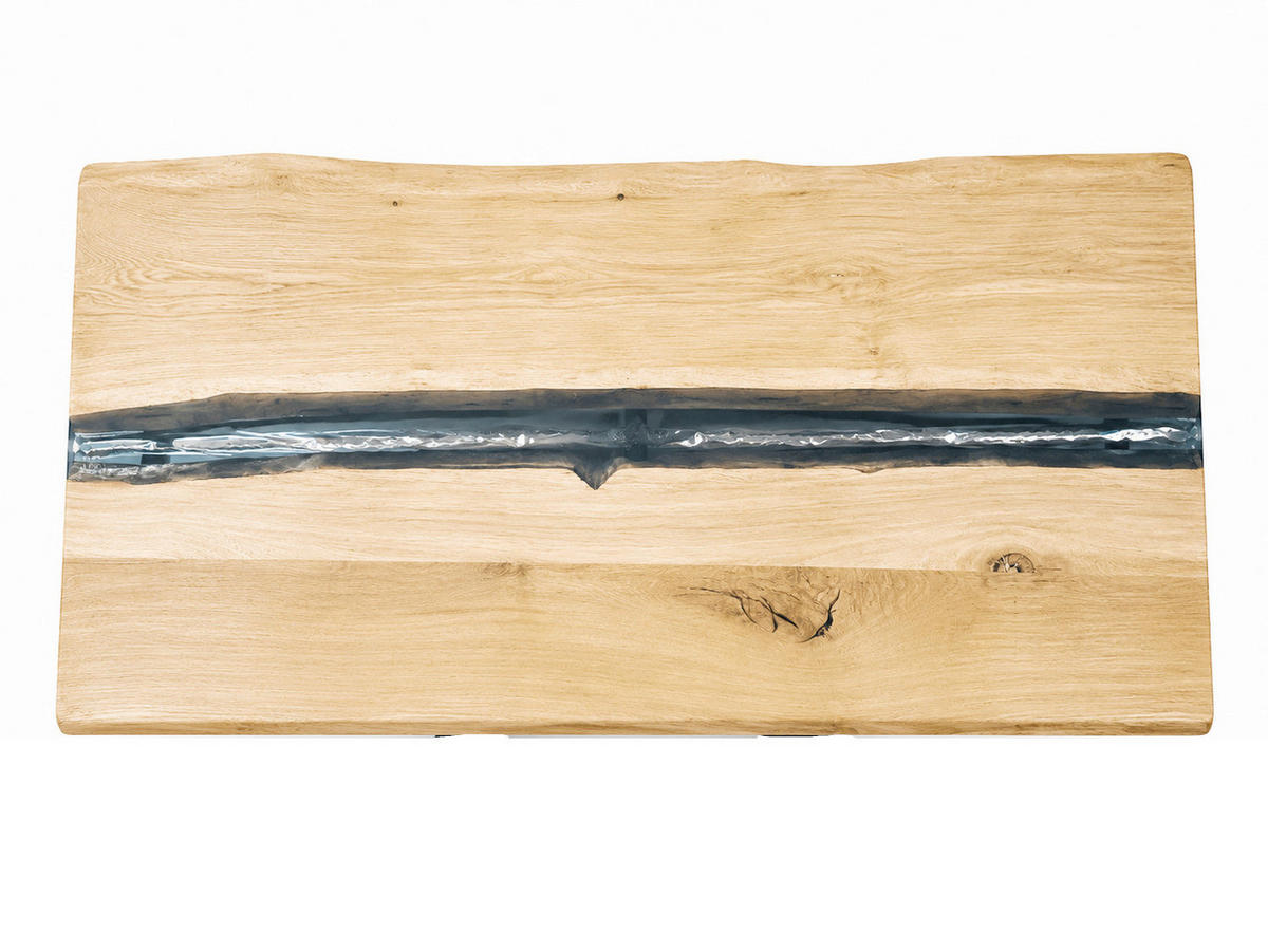 ESSTISCH 200/90/76 cm Echtholz  Holz rechteckig Eichefarben, Dunkelgrau  - Dunkelgrau/Eichefarben, LIFESTYLE, Holz/Metall (200/90/76cm) - Linea Natura