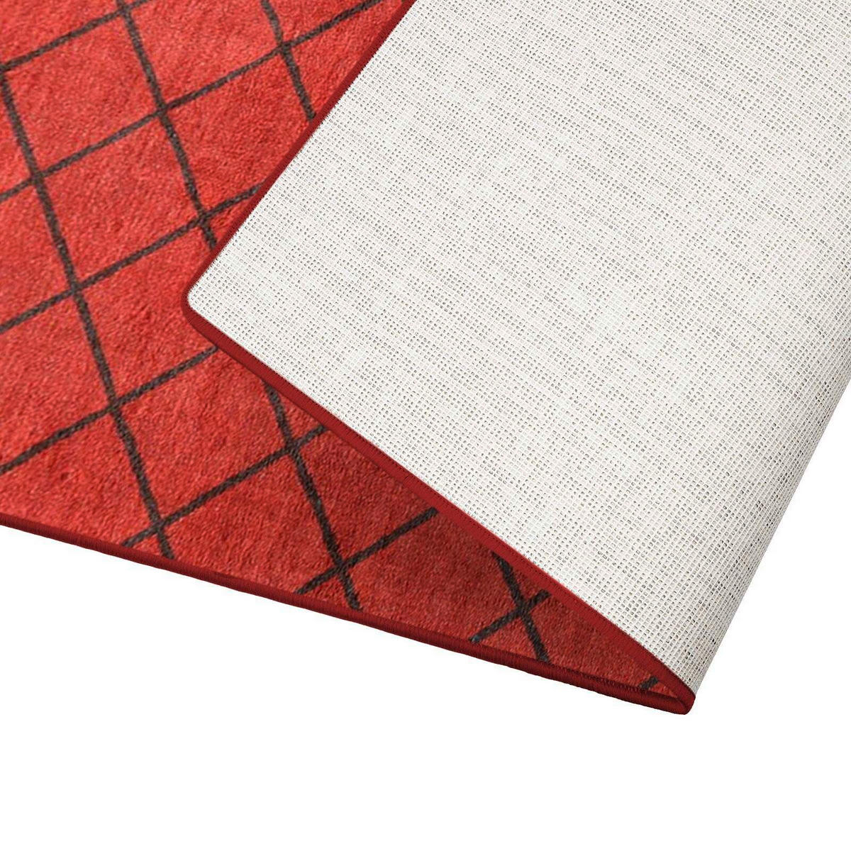 LÄUFER 80/600 cm Cosenza  - Rot/Schwarz, Design, Kunststoff/Textil (80/600cm) - Novel