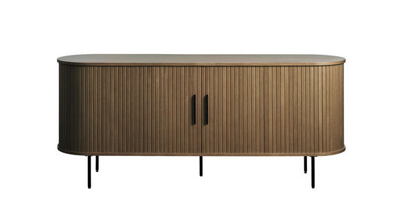 SIDEBOARD 180/76/45 cm  - Eiche dunkel/Schwarz, Trend, Holz/Holzwerkstoff (180/76/45cm) - Xora