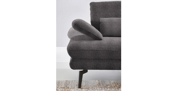 ECKSOFA in Chenille Anthrazit  - Anthrazit/Schwarz, Design, Textil/Metall (310/180cm) - Dieter Knoll