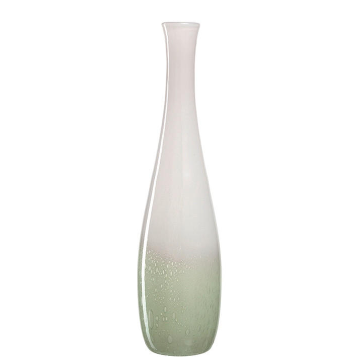 VÁZA, sklo, 59,00 cm - bílá/zelená, Basics, sklo (15,30/59,00/15,30cm) - Leonardo