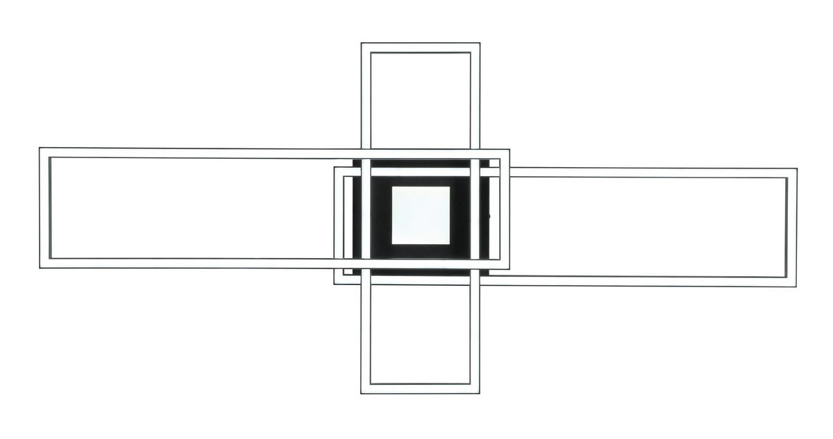 Plafonieră Cu Led 50 W    98/51/9 cm  - alb/negru, Trend, plastic/metal (98/51/9cm) - Novel