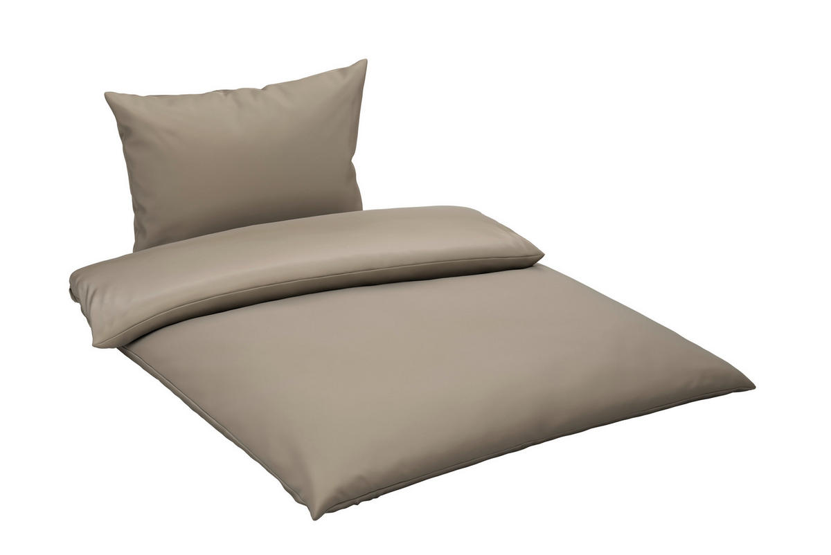 POSTELJNINA TANJA 240/220 cm saten rjavosiva  - rjavosiva, Basics, tekstil (240/220cm) - Novel