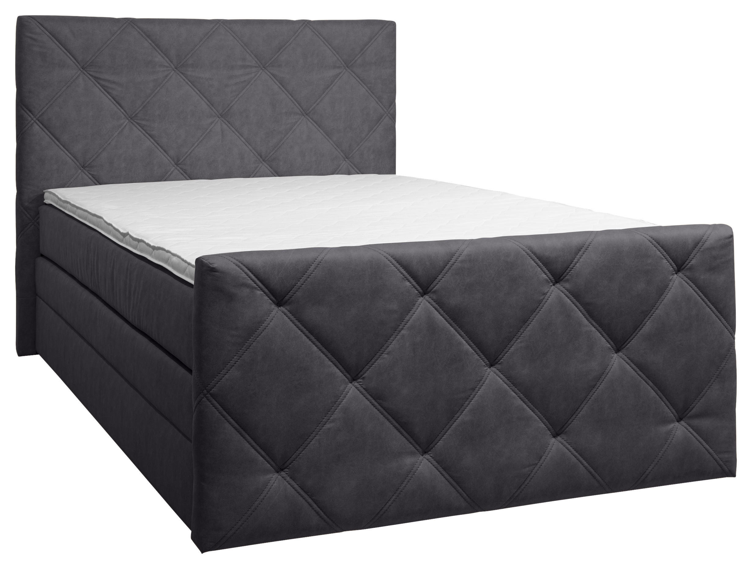 BOXSPRINGBETT 140/200 cm  Schwarz  - Schwarz, Konventionell, Kunststoff/Textil (140/200cm) - Ti'me