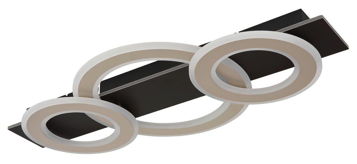 LED-DECKENLEUCHTE    73/35/7 cm  - Champagner/Dunkelbraun, Design, Holzwerkstoff/Kunststoff (73/35/7cm) - Globo