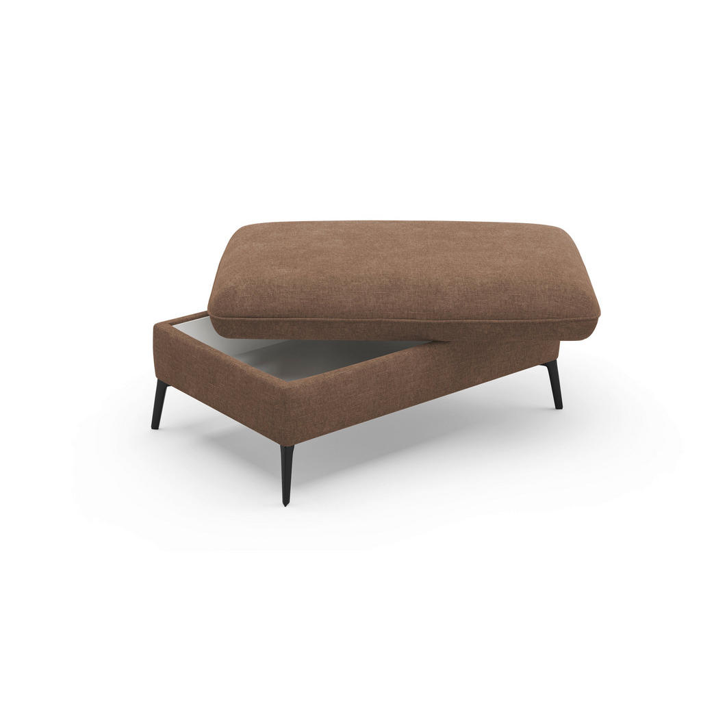 Thumbnail - Sit & More Hocker, Hellbraun, Textil, Füllung: Schaumstoff, rechteckig, 104x47x69 cm, Goldenes M, Oeko-Tex® Standard 100...